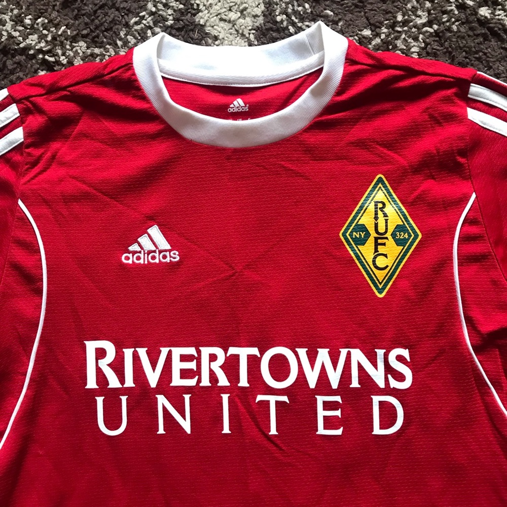 Adidas Rivertowns United #5 Red/White Jersey YM
